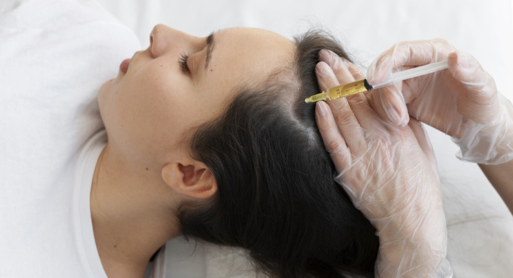 Mesoterapia capilar con vitaminas y nutrientes para el cuero cabelludo