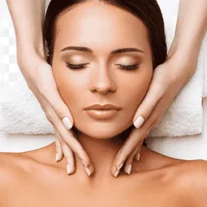 Masaje Kobido facial en mujer con técnica japonesa de presión y modelado profesional