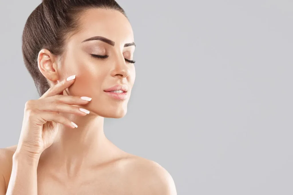 Depilación láser en labio superior en mujer mostrando área facial para tratamiento