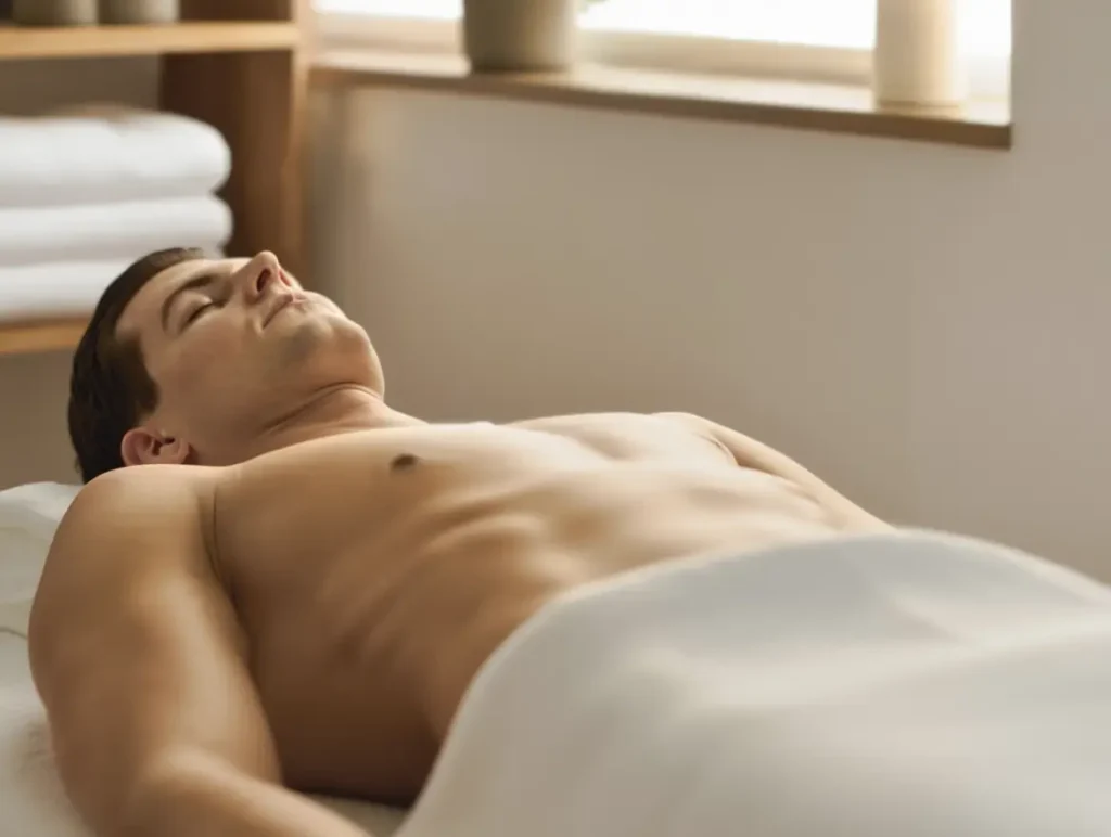 Tratamiento láser diodo en abdomen masculino